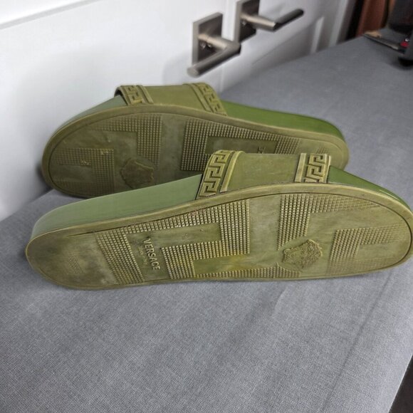 Men\'s Versace Olive Green Rubber Medusa Slip-On Sandals US 10 EU 44 main image 7